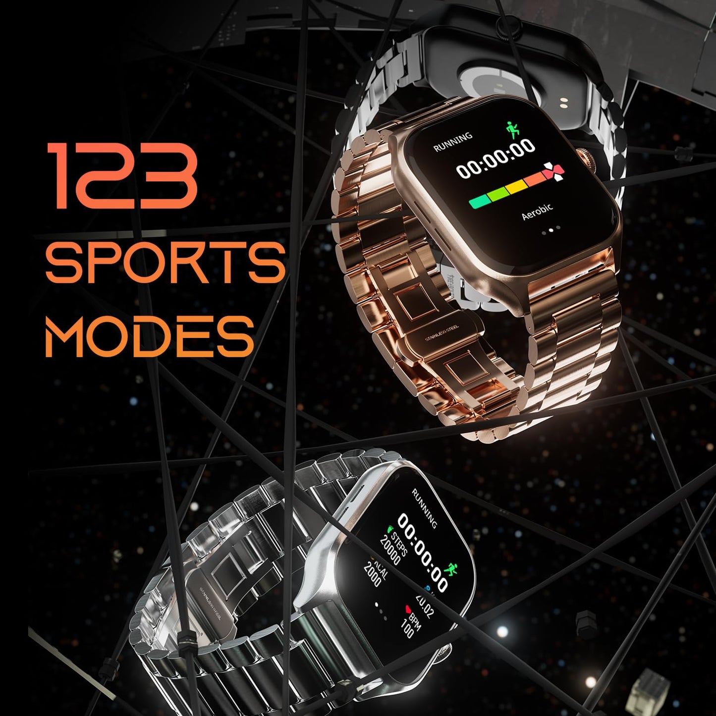 Fire-Boltt Solaris 1.78 AMOLED Always-on Display with 368 * 448 px Resolution, 123 Sports Mode, IP68 Water-Resistant, Long-Lasting Battery Life and Comprehensive Health Tracking (Black)