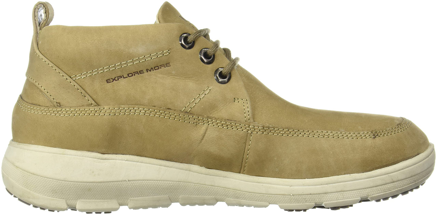 Woodland Men's Khaki Leather Closed Shoe-41 EU (GC 3582119)