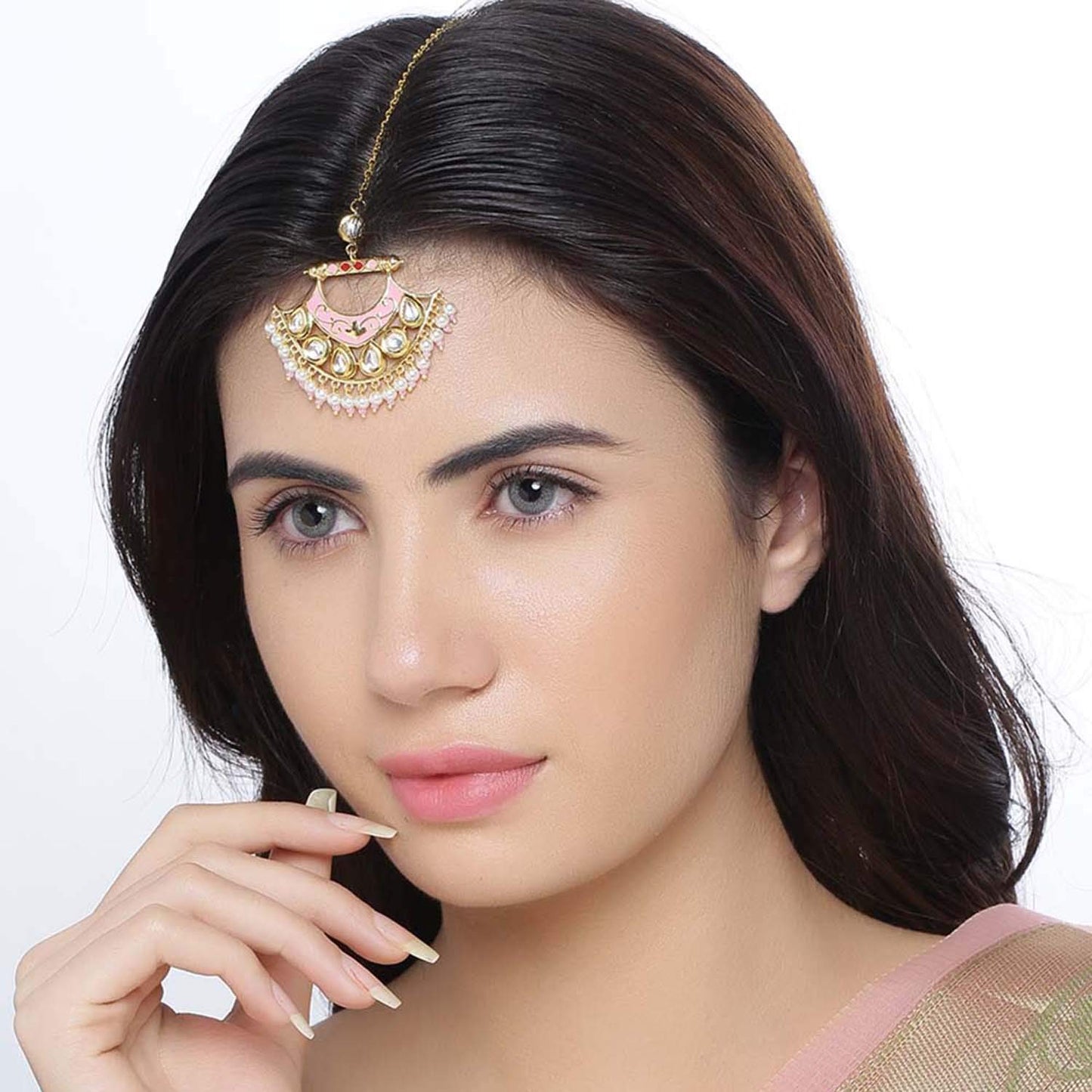 Voylla Manmayi Faux Pearls Maang Tika