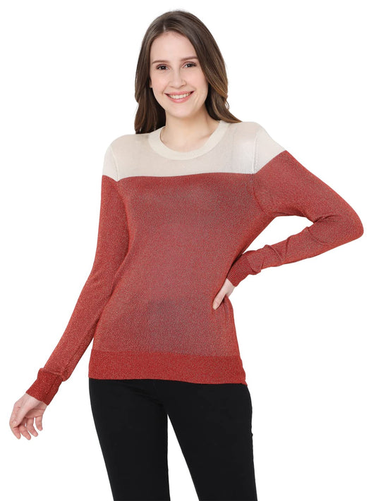 VERO MODA Women's Rayon Round Neck Sweater (124812901 -Birch_Beige_L)