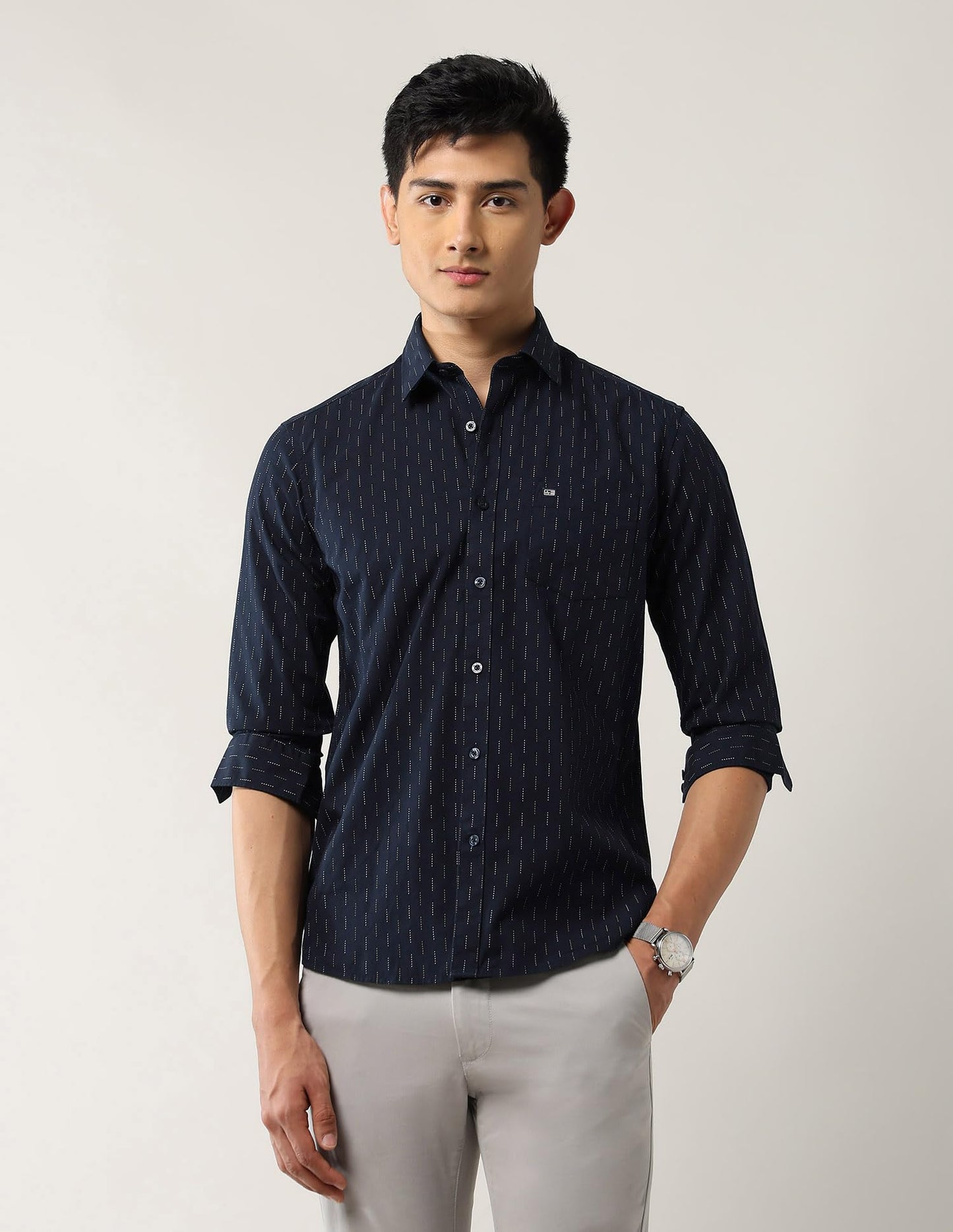 Arrow Sport Men's Geometric Printed Slim Fit Shirt