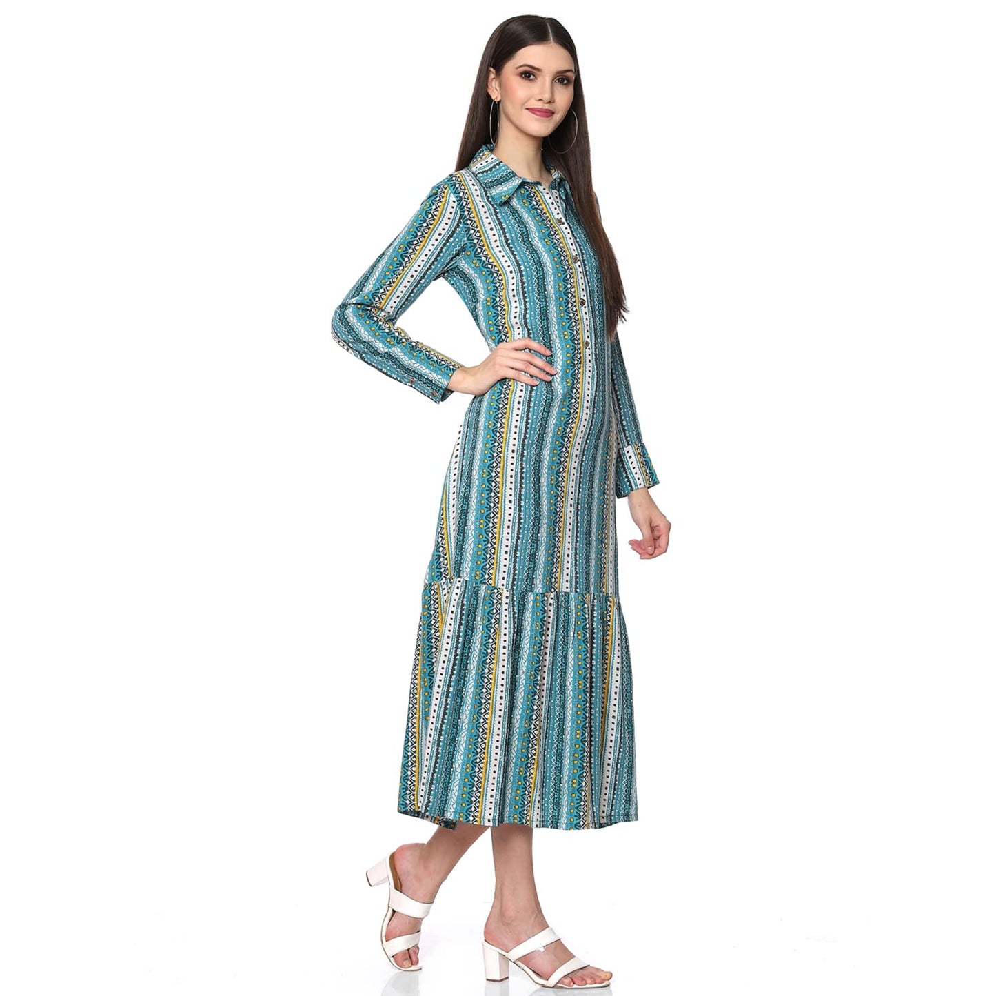 BIBA Women Printed Mix and Match(Casual D1812_Blue_34)