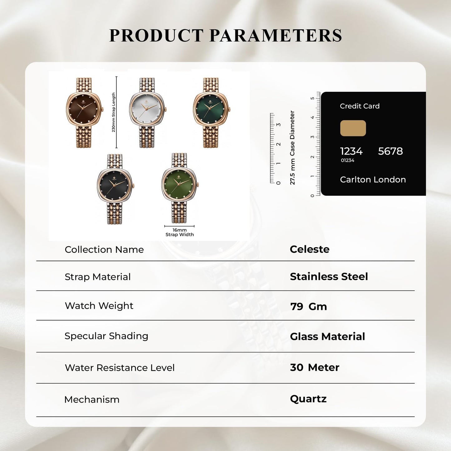 Carlton London Women Celeste Olive Green Analog Watch - CLW-CT-11