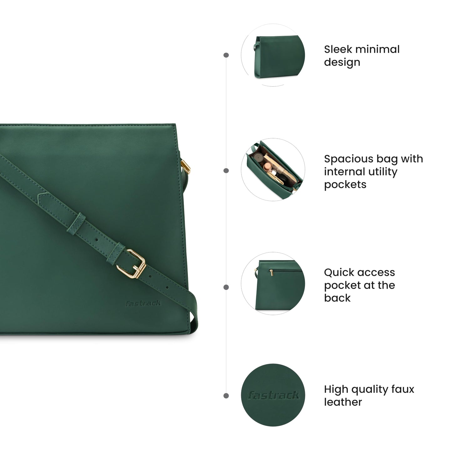 Fastrack Large College Shoulder Bag for Women, Girls and Ladies