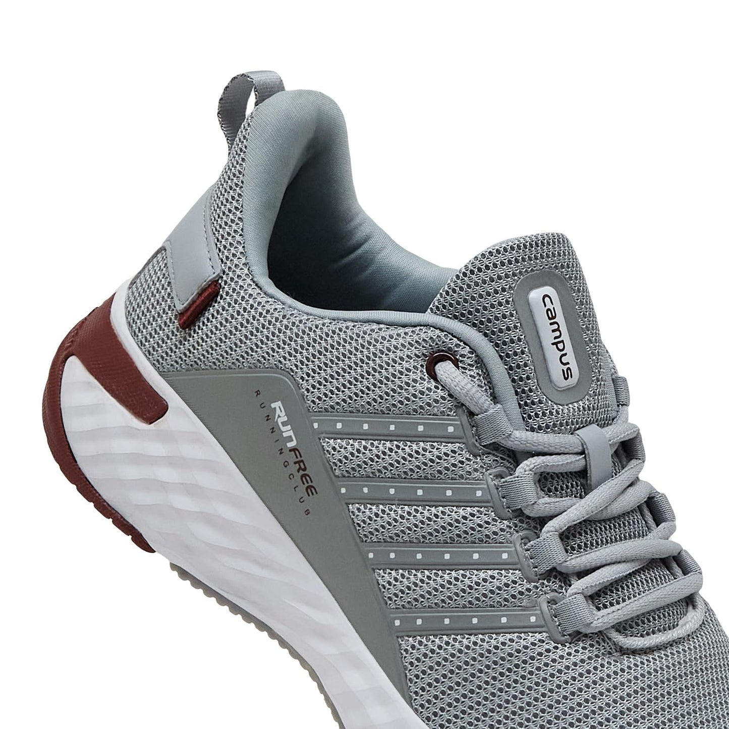 Campus Men's Oslo PRO Running Shoes L.Gry/WHT/MHRN - 8UK/India