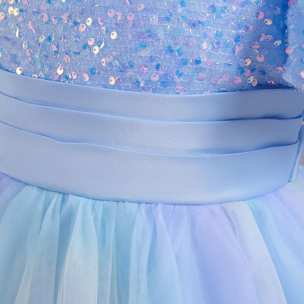 Hopscotch Girls Sequin Embellished Floor Length A Line Gown In Blue Color For Ages 10-11 Years