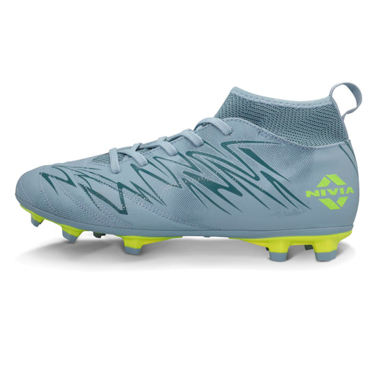 Nivia Encounter Pro 11 Football Stud for Men, Synthetic Leather Upper with Double Color TPU Sole, Ideal for Hard and Grassy Surfaces, Comfort Grey, UK08