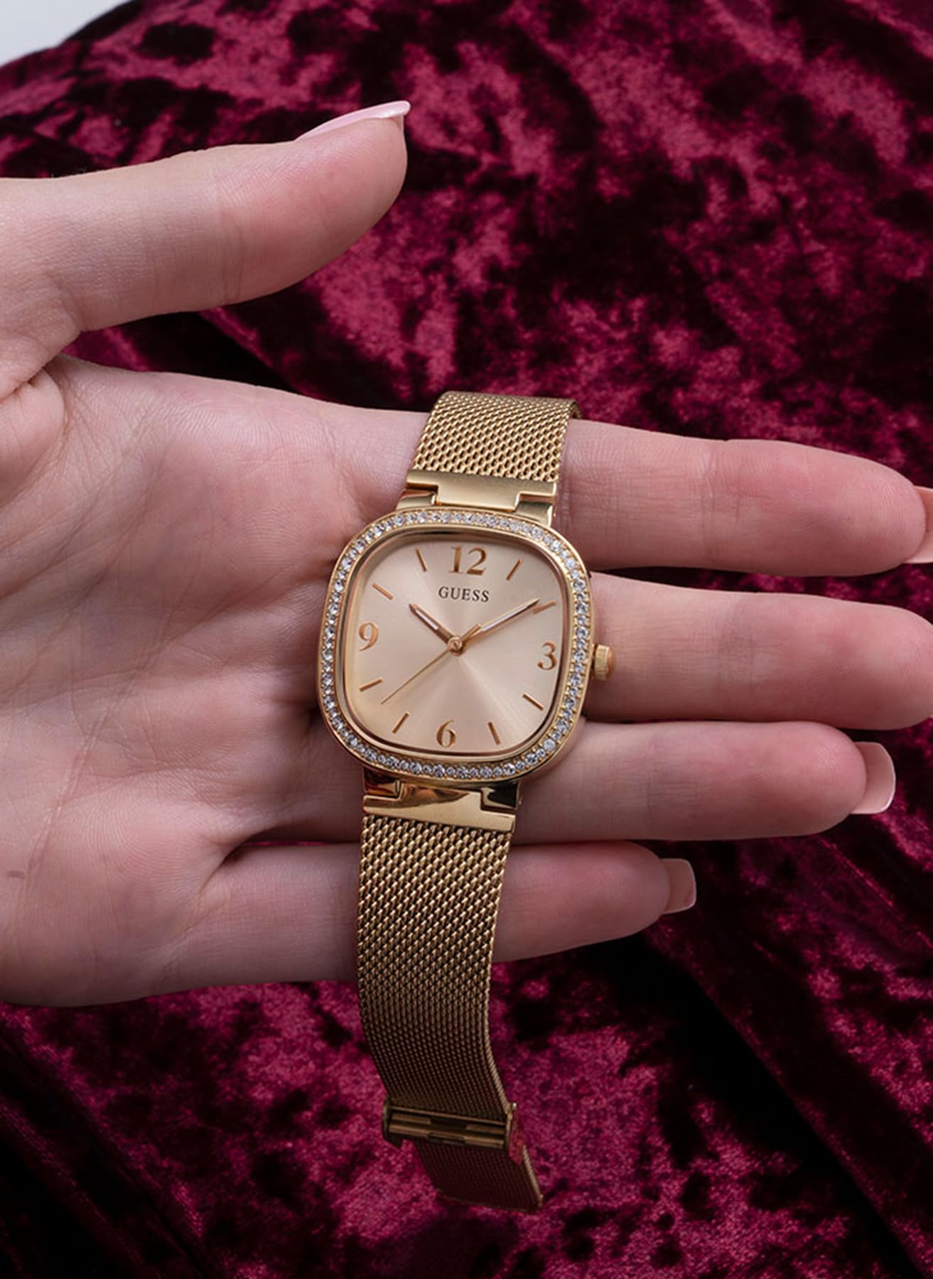 Guess Tapestry Collection Analog Gold Dial Women's Watch-GW0354L2