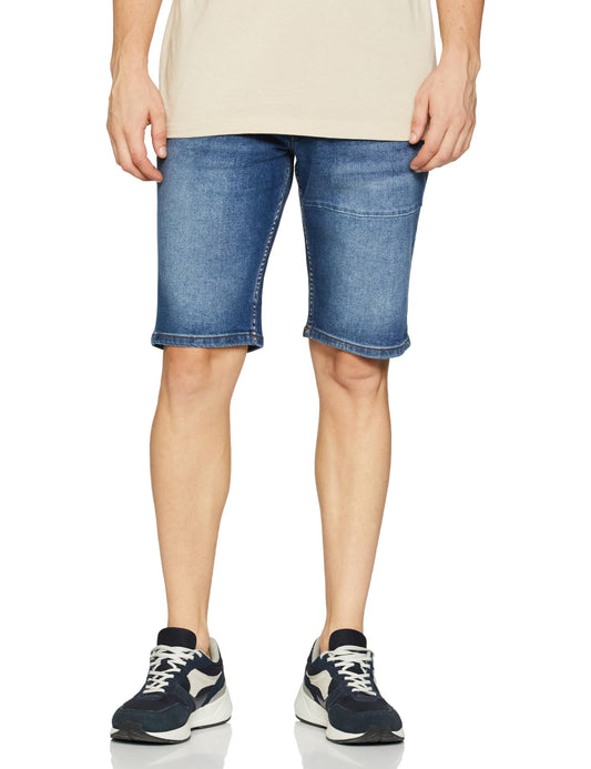 Pepe Jeans Men's Chino Shorts (PM208458Q03_Dark Used_Blue