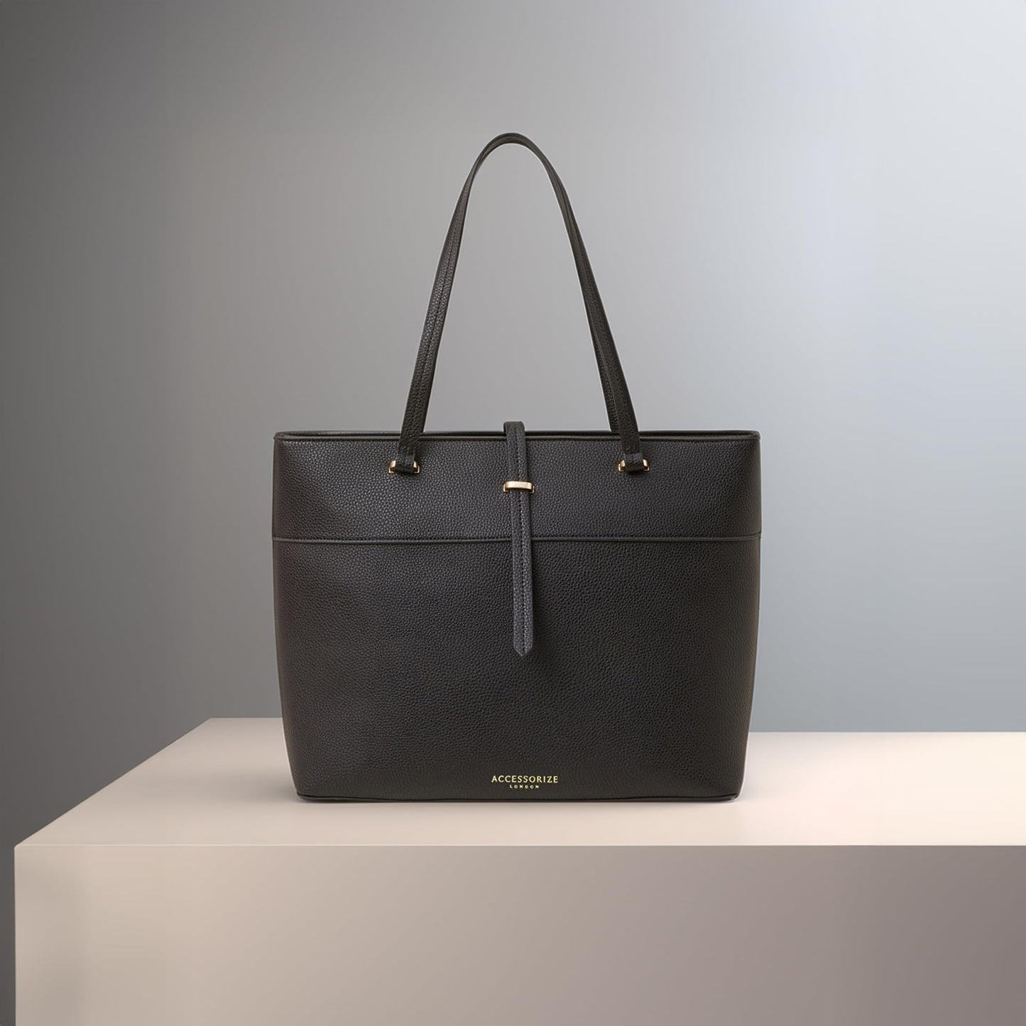 Accessorize London Women's Black Large Faux Leather Tote Bag I Womens Bag| hand bags for women stylish