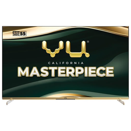Vu 139cm (55 inches) Masterpiece Frame Series 4K QLED TV 55MASTERPIECE (Armani Gold)
