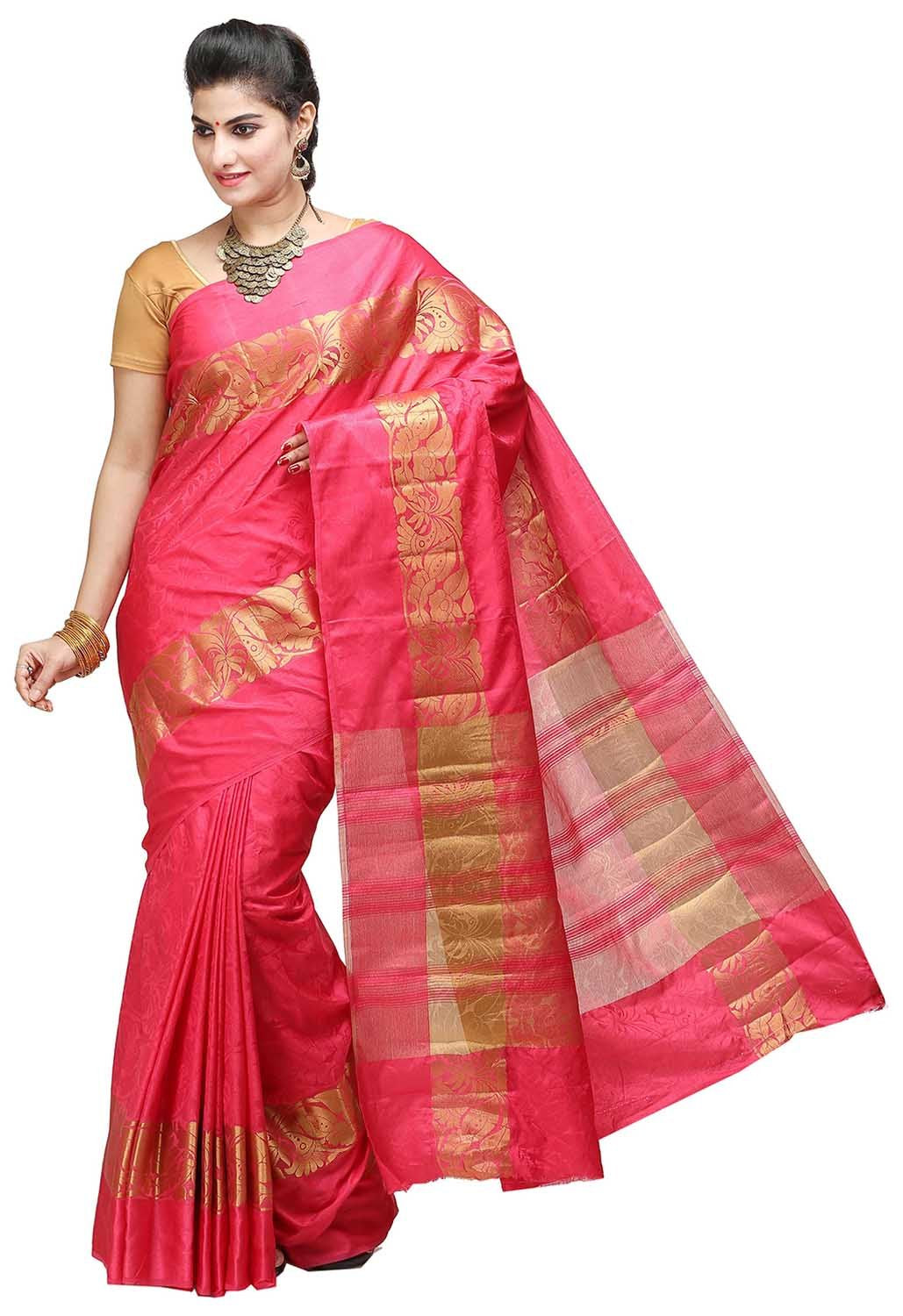 Kashish Women's Dupion Silk Saree with Blouse Piece