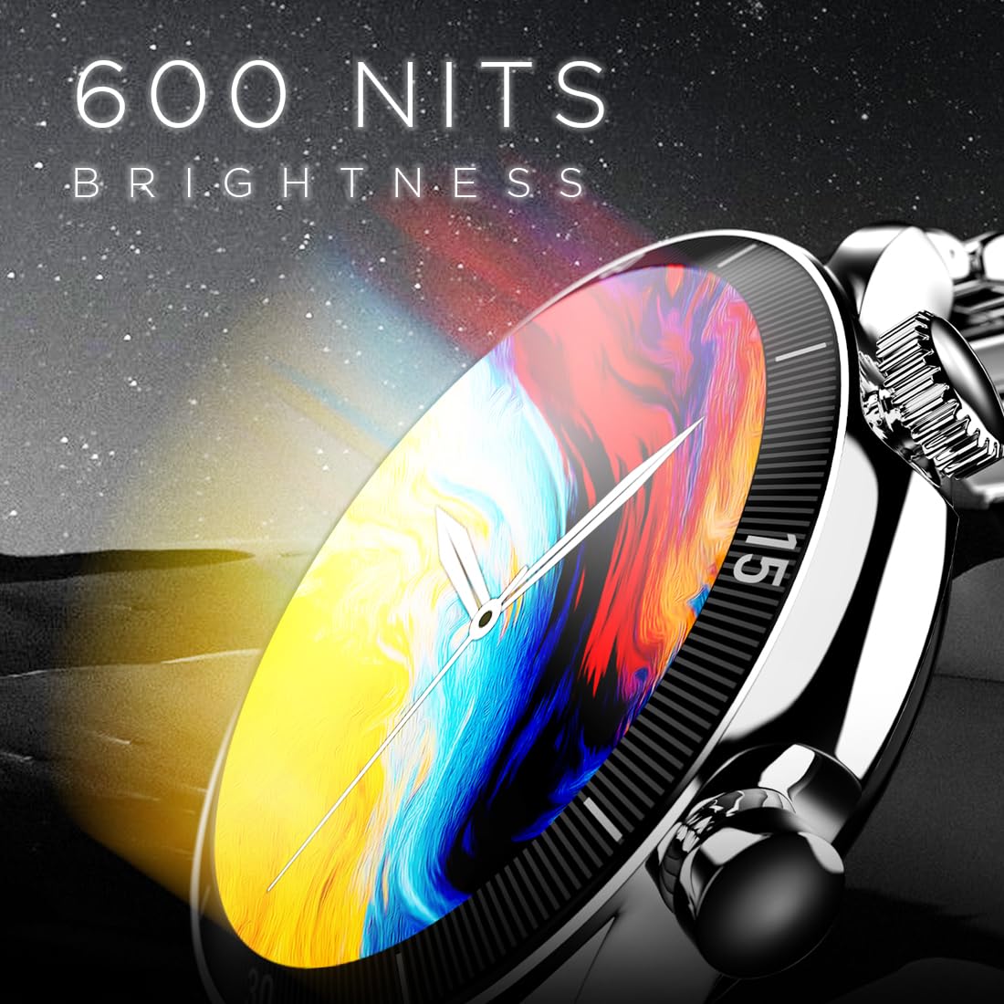 Fire-Boltt Legacy Luxury Smartwatch | 1.43" AMOLED Display with Always On | Bluetooth Calling & Voice Assistant | IP68 Water Resistant | Health & Fitness Tracker with 110+ Sports Modes (Black SS)