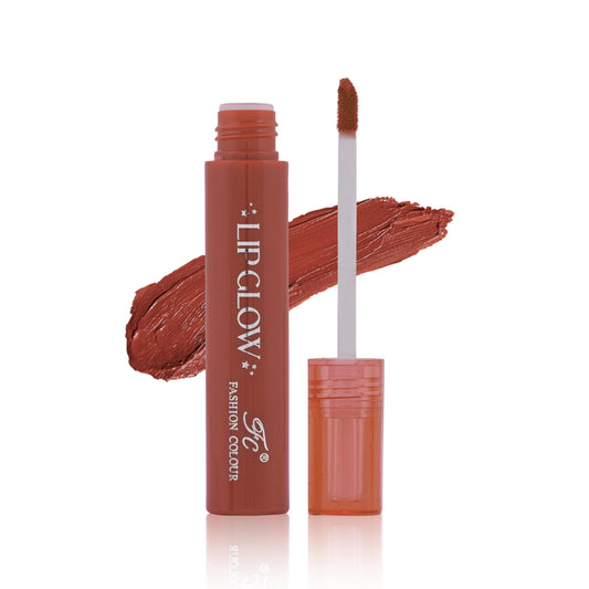 Fashion Colour Pretty Lip Glow Liquid Lipstick Waterproof Matte Finish Non Transfer 16 Hours Wear Liquid Lipstick Nudeshade To Boldshade Perfectly Fit To All Indian Skin Tones (#Amber Shine, 3ML)