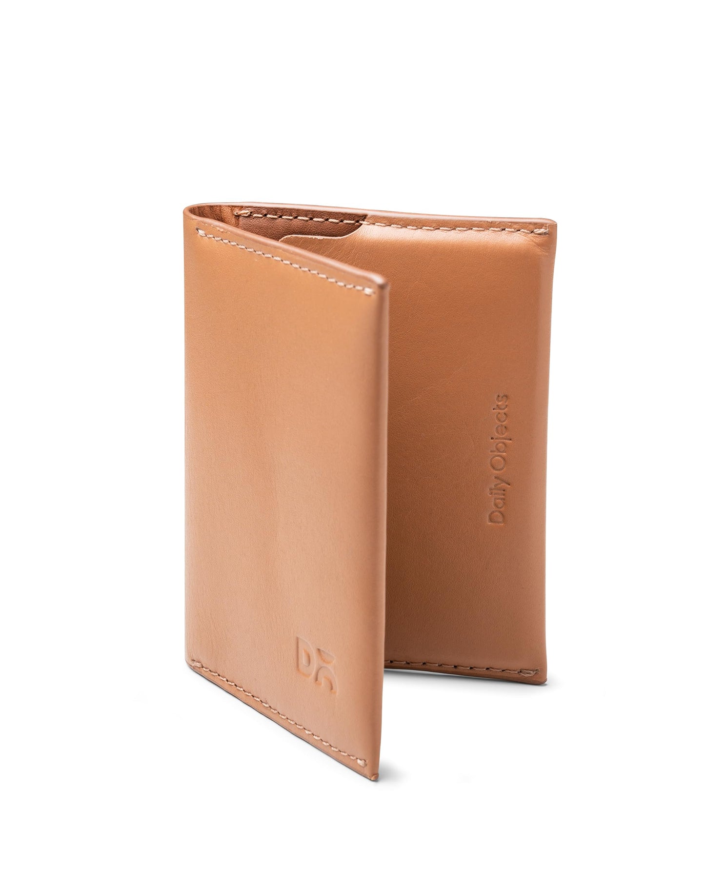 DailyObjects Tan Even Bi-Fold Card Wallet | Men | Premium Design | Full-Grain Leather | Gents Wallet Branded | Handcrafted | Guys| Card Holder | Dedicated Sleeve| 4 Card Slots| Dual-Tone Colourways