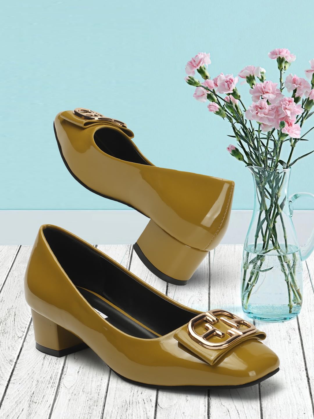 ELLE Women Shoes, Mustard, UK-4