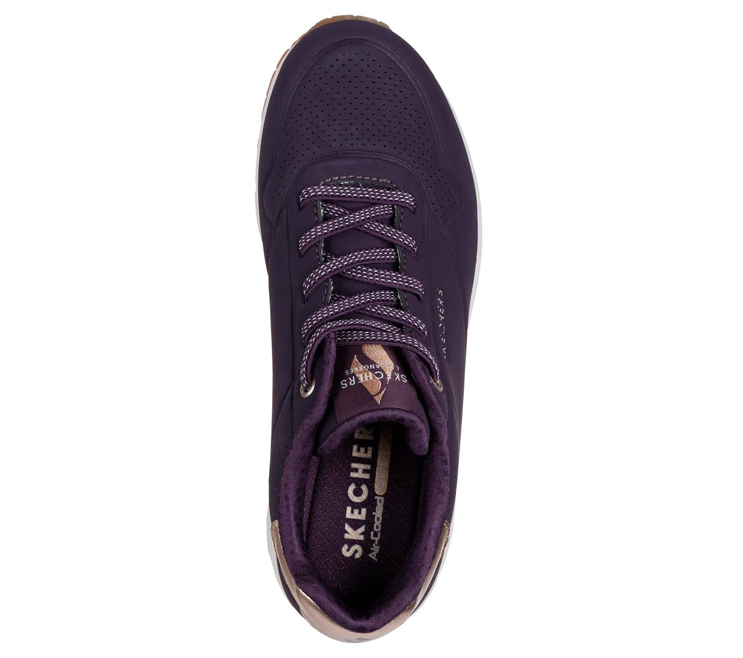 Skechers Womens UNO - Shimmer Away Dark Purple Lifestyle Lace Up Shoe