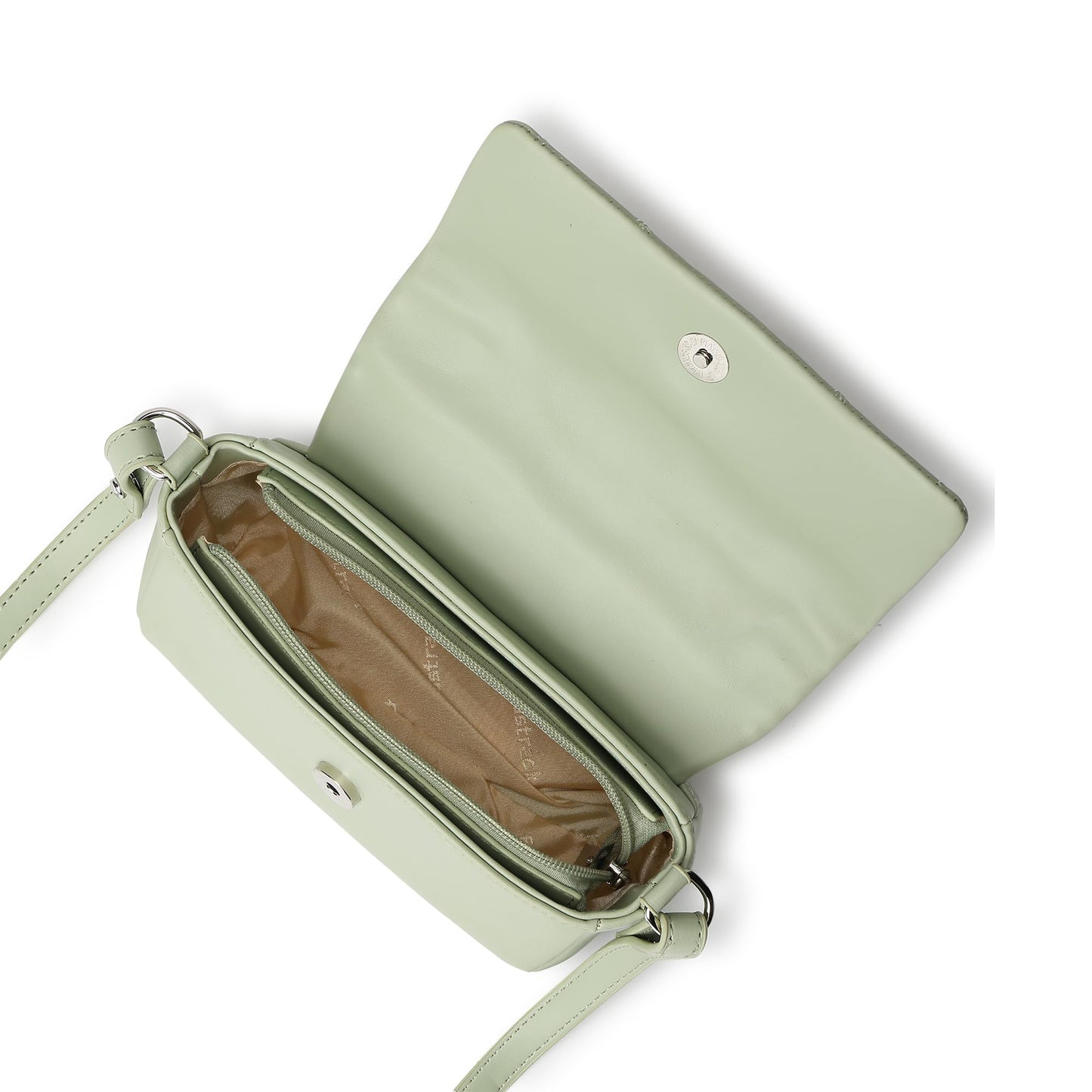 Fastrack Cloud Quilt Sling Bag for Women| Faux Leather Sling With Secure Flap Closure | Stylish Mini Bag With Organised Interior | Women's Handbags | Trendy Bags For Girls | Soft Sling Nag for Girl