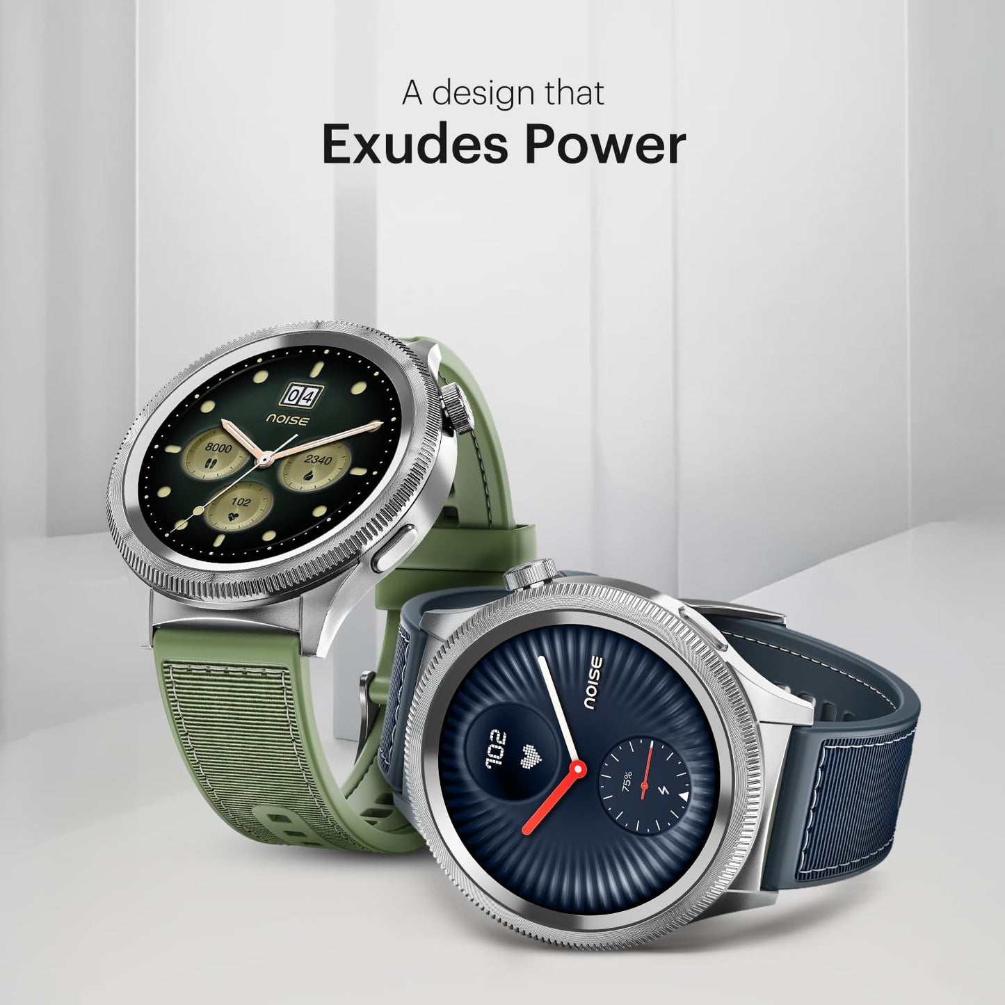 Noise Newly Launched Halo 2 Smart Watch 1st Ever Functional Rotating Dial (Axe-Cut Bezel), 1.43" AMOLED, Stainless Steel Build, Custom Transition Effects, BT Calling, Health Suite (Midnight Alloy)