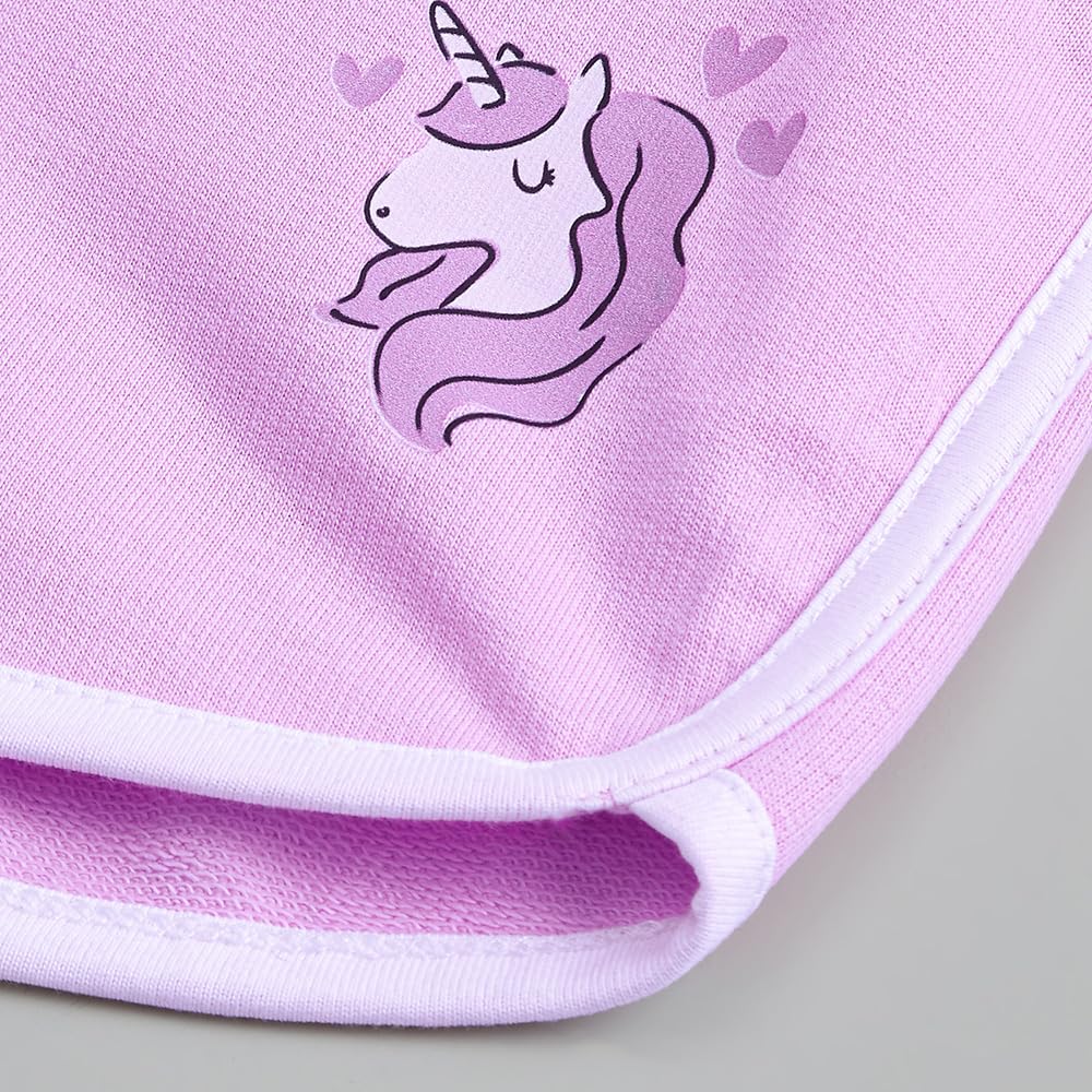 Hopscotch Girls Regular Purple Cartoon Print Shorts for Ages (4-5 Years)