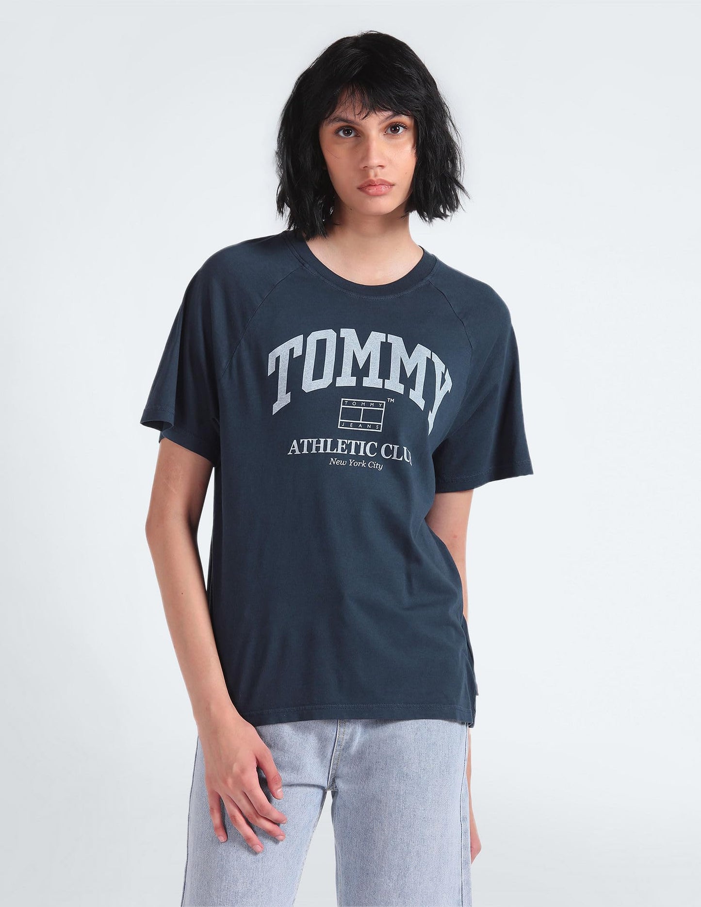 Tommy Hilfiger Womens Blue Color T-Shirt (L)