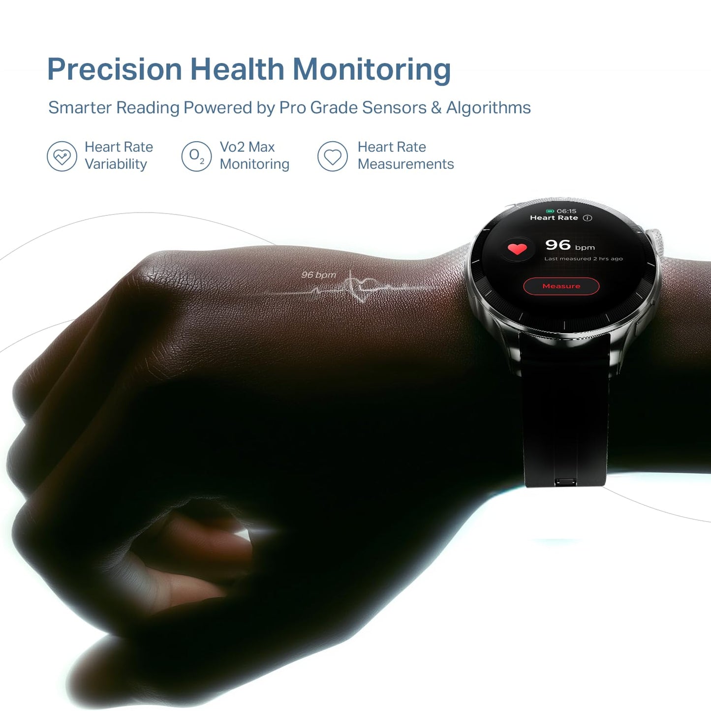 boAt Chrome Eon, 1.43” (3.63 cm) AMOLED Display, AI Coach Health Insights,Advanced S1 Processor,Auto Heart Rate, HRV,VO2 Max, Stress, TBT Navigation, IP68, Smart Watch for Men & Women (Sterling Black)