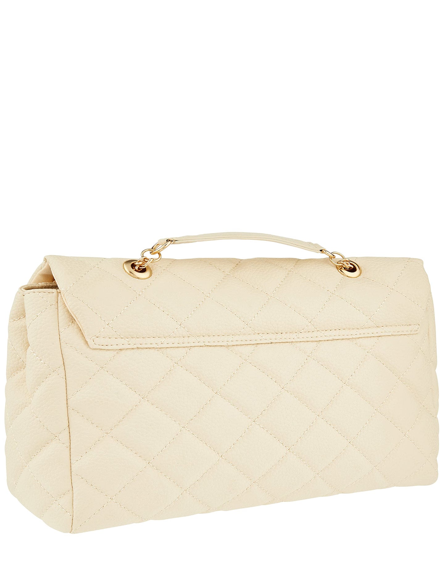 Accessorize London Women's Faux Leather Cream Magda Oversized Shoulder Bag