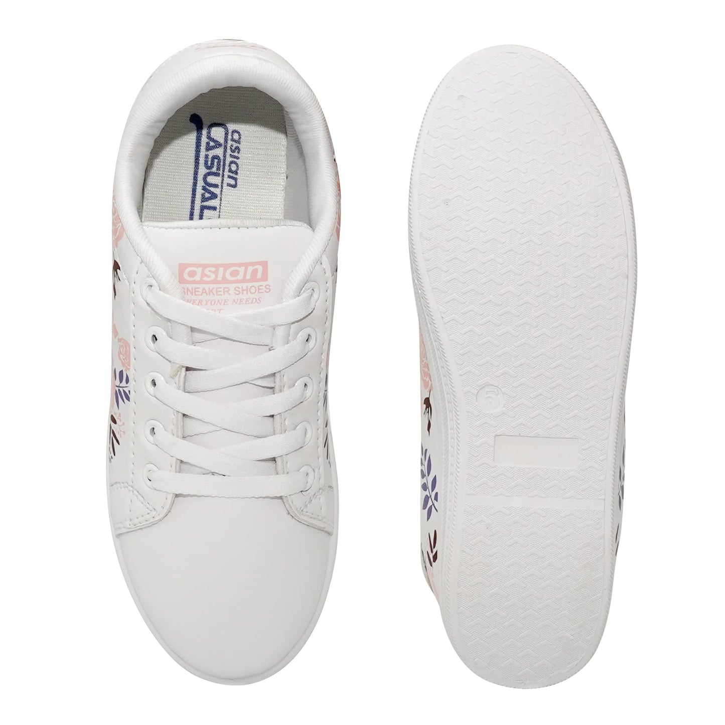ASIAN Women Jasmine Casual White Sneaker, Stylish Shoes with Lightweight Extra Cushion Canvas lace-Up Shoes for Girl's & Women's…
