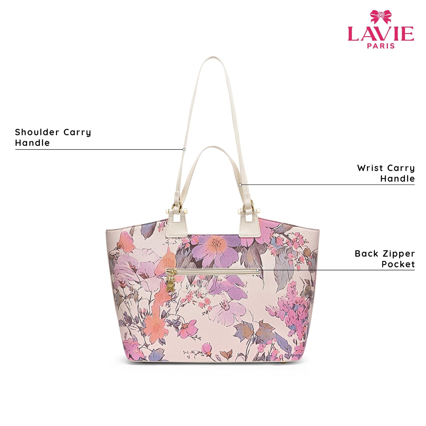LAVIE PARIS Women's Fleur Large Tote Handbag | Tote Bag for Work | Ladies Purse | Stylish Shoulder Bag | Gift for Women