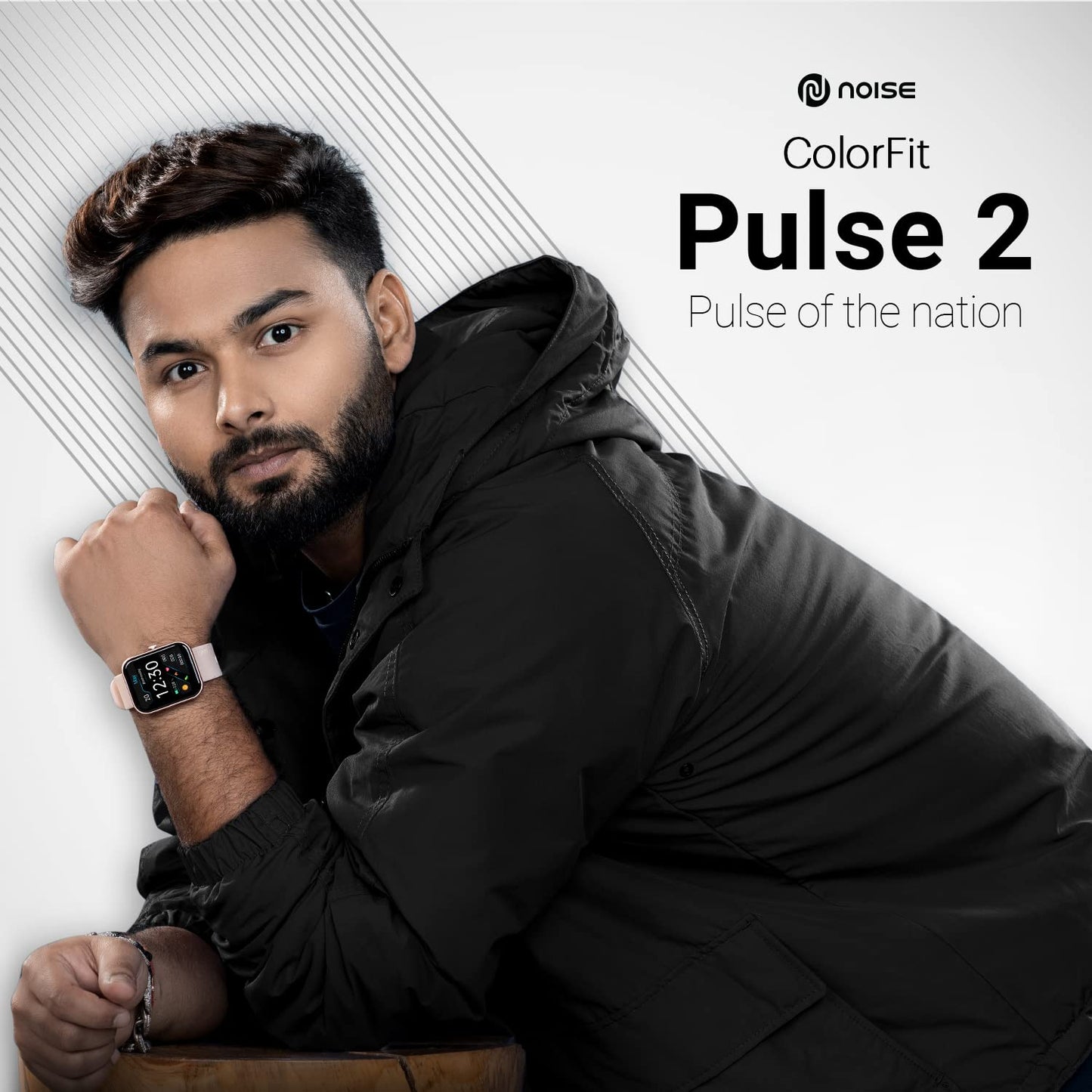 Noise ColorFit Pulse 2: 1.8" Biggest Display Smart Watch, 550 NITS Brightness, Sleek Metallic Body, HR, Sleep & Spo2 Monitoring, Upto 10 Days Battery Life, Calls & SMS Reply - Jet Black