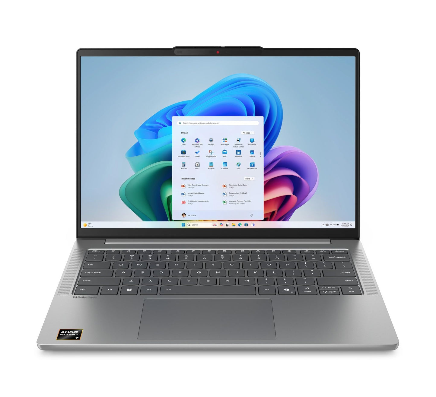 Lenovo IdeaPad Slim 5 AMD Ryzen AI 7 350 (24GB RAM/1TB SSD/14 (35.5cm)/WUXGA OLED/Lenovo AI Now/Copilot+ PC/Windows 11/MSO 365 Basic+Office 2024/1Yr ADP Free/Grey/1.4Kg), 83HX00A5IN AI Laptop
