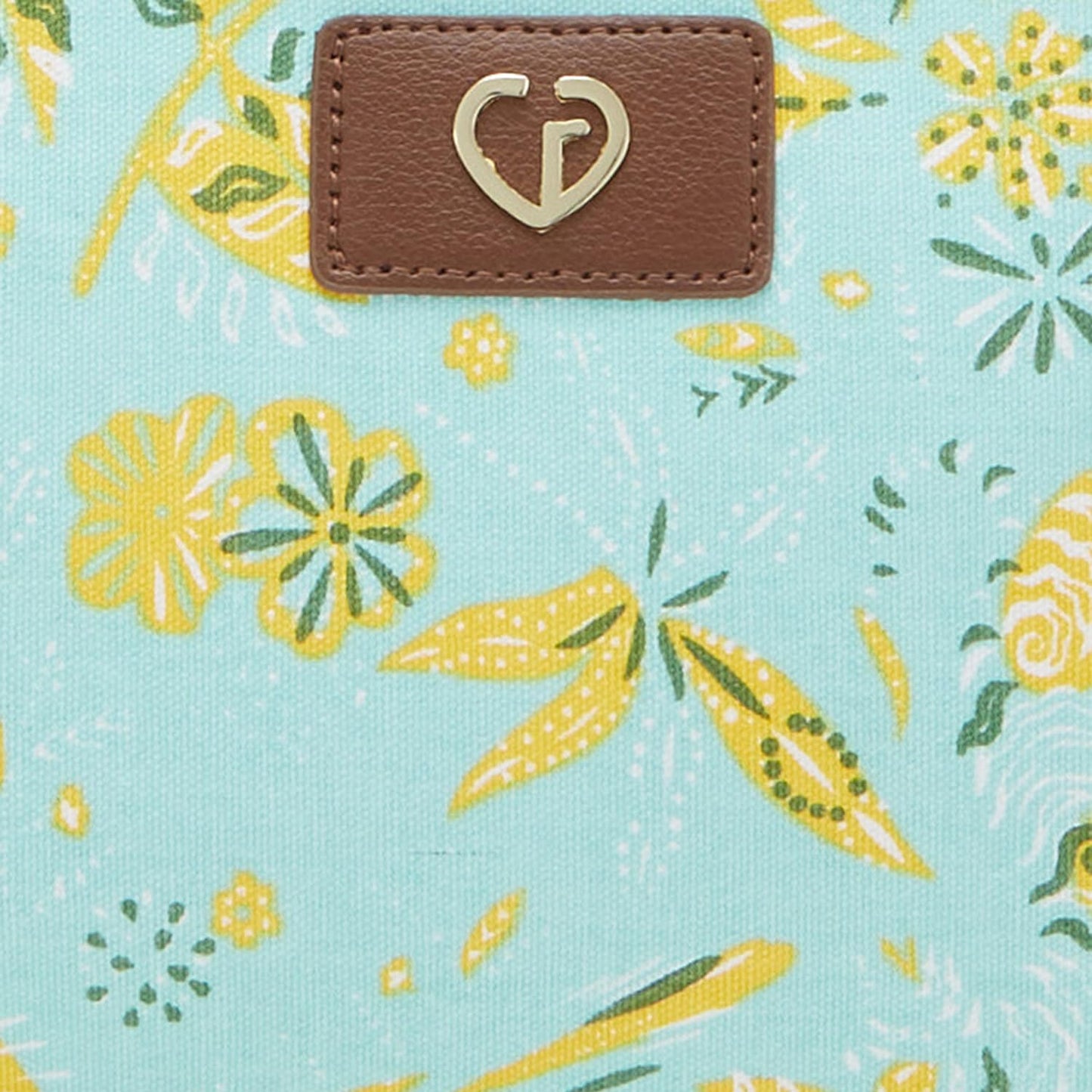 Caprese Women's Canvas Printed Pattern Hazel Sling Bag (Aqua, Medium)