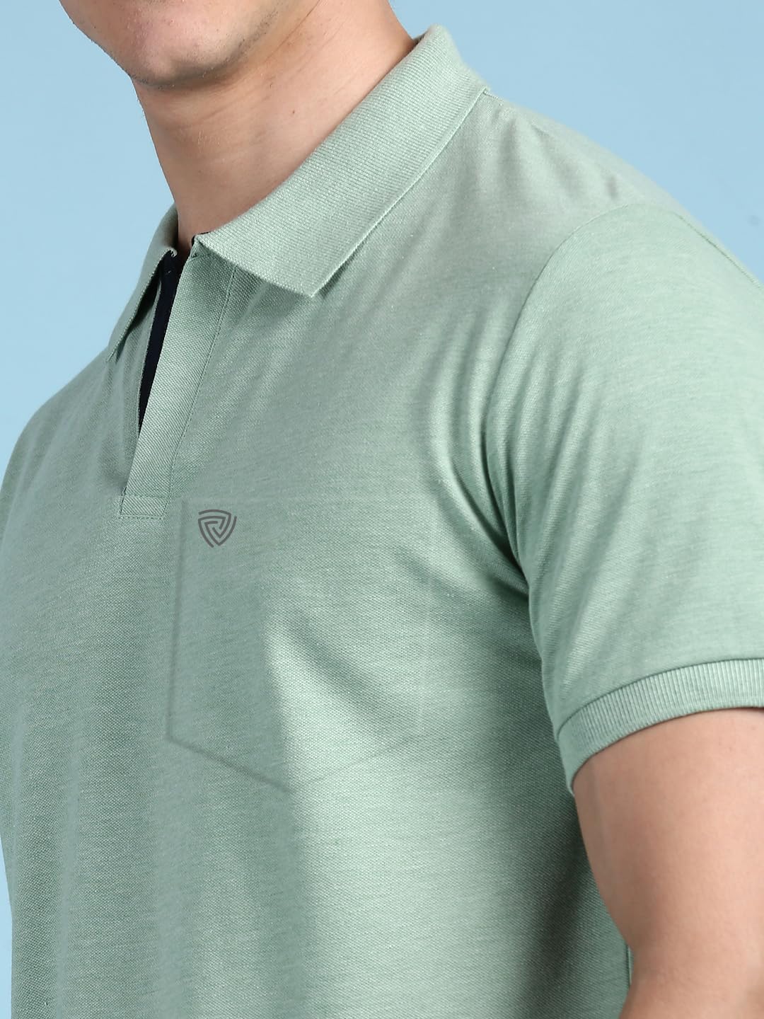 Lux Cozi Men's Half Sleeve Soild Casual T-Shirt with Chest Pocket_COZI_2122_MTGRN_L_1PC Mint Green