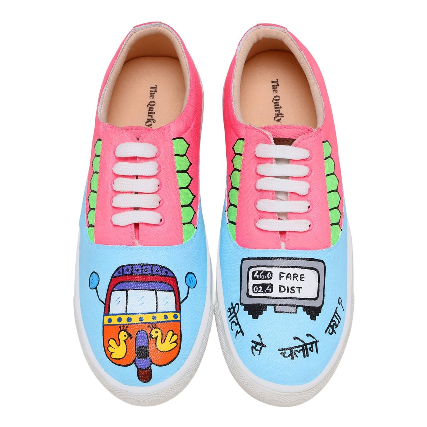 THE QUIRKY NAARI Meter se chaloge Sneakers in Eye-Catching Colors | Multicolor