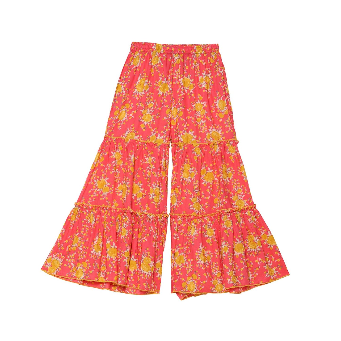 Biba Girl's Cotton Kurta, Bottom, Dupatta (KWFLOD5921SS25PNK_Pink