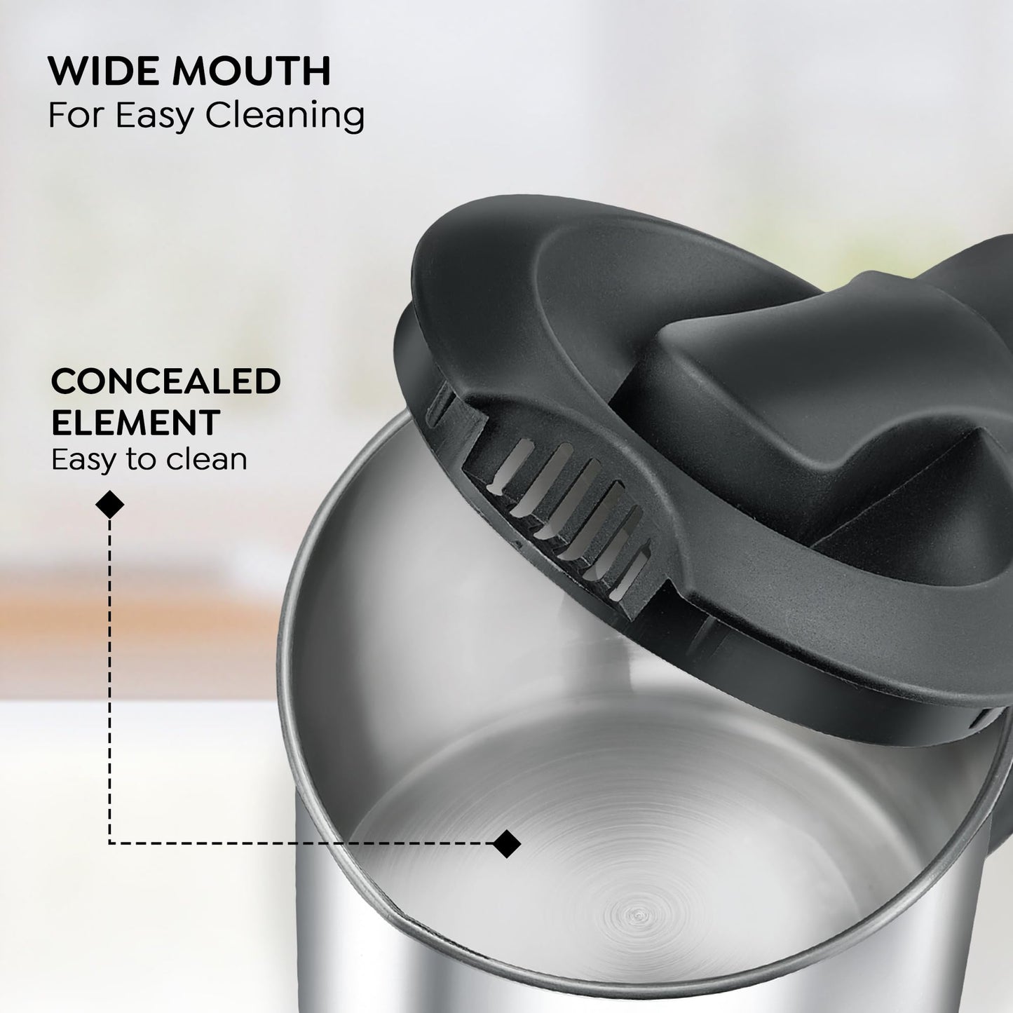 Prestige Stainless Steel Electic Travel Kettle 0.5 L V2 (0.5 L with Concealed Element), 700 Watts, Silver