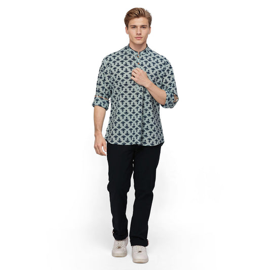 Raymond Ethnix Mens Medium Blue Short Kurta