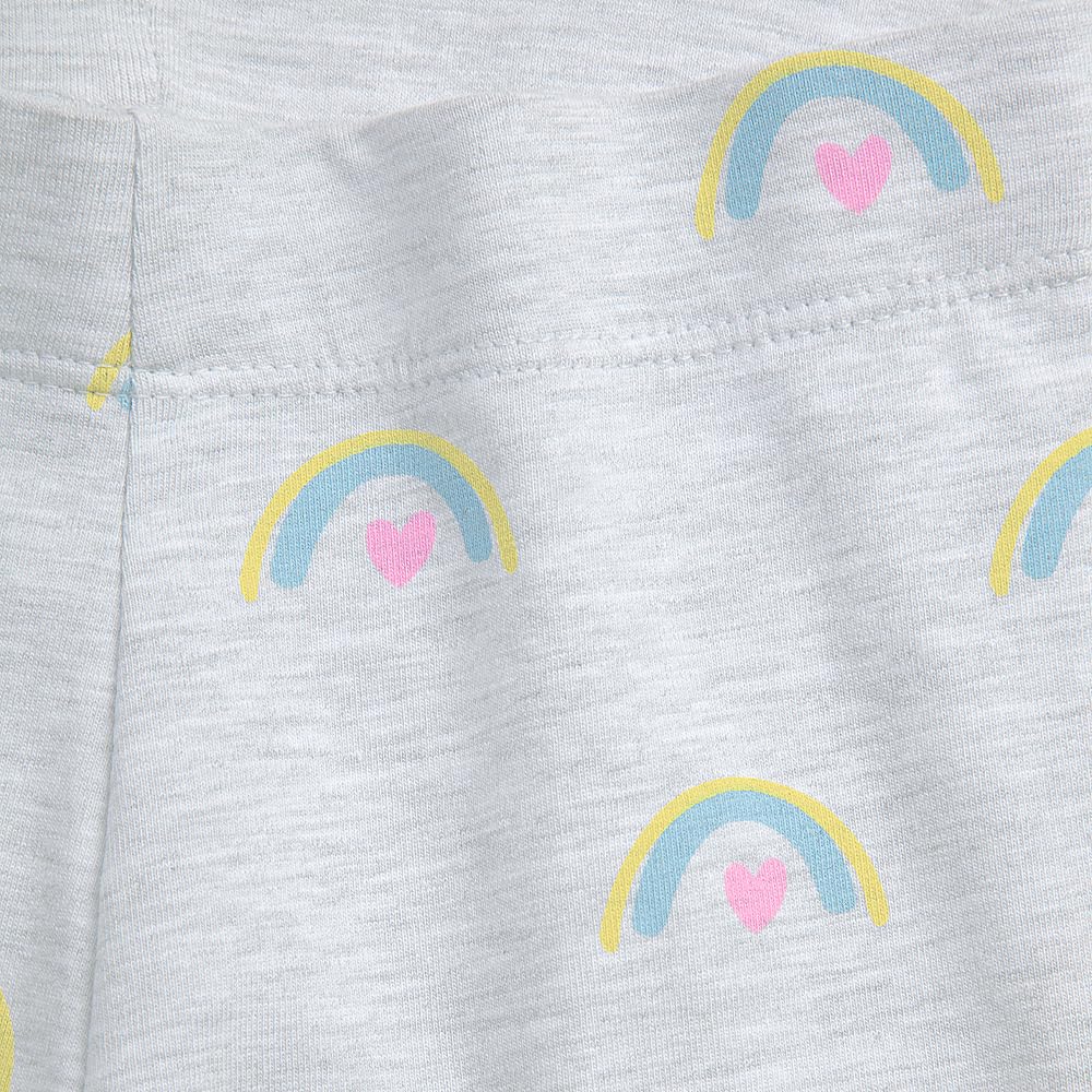 Hopscotch Girls Slim Fit Printed Leggings in Grey Color For Ages (4-5 Years)