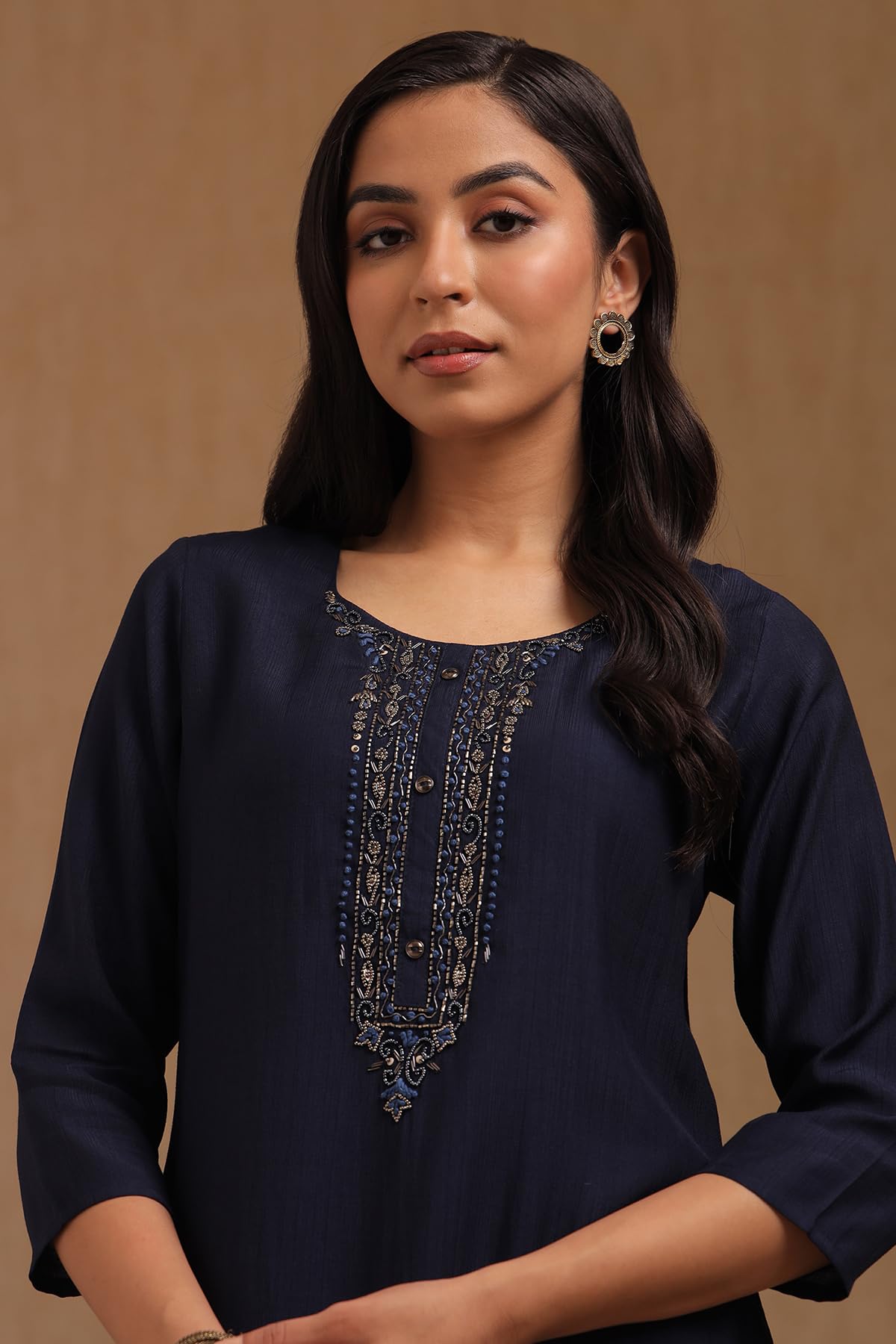 Soch Women's Viscose Blend Embroidered Kurta