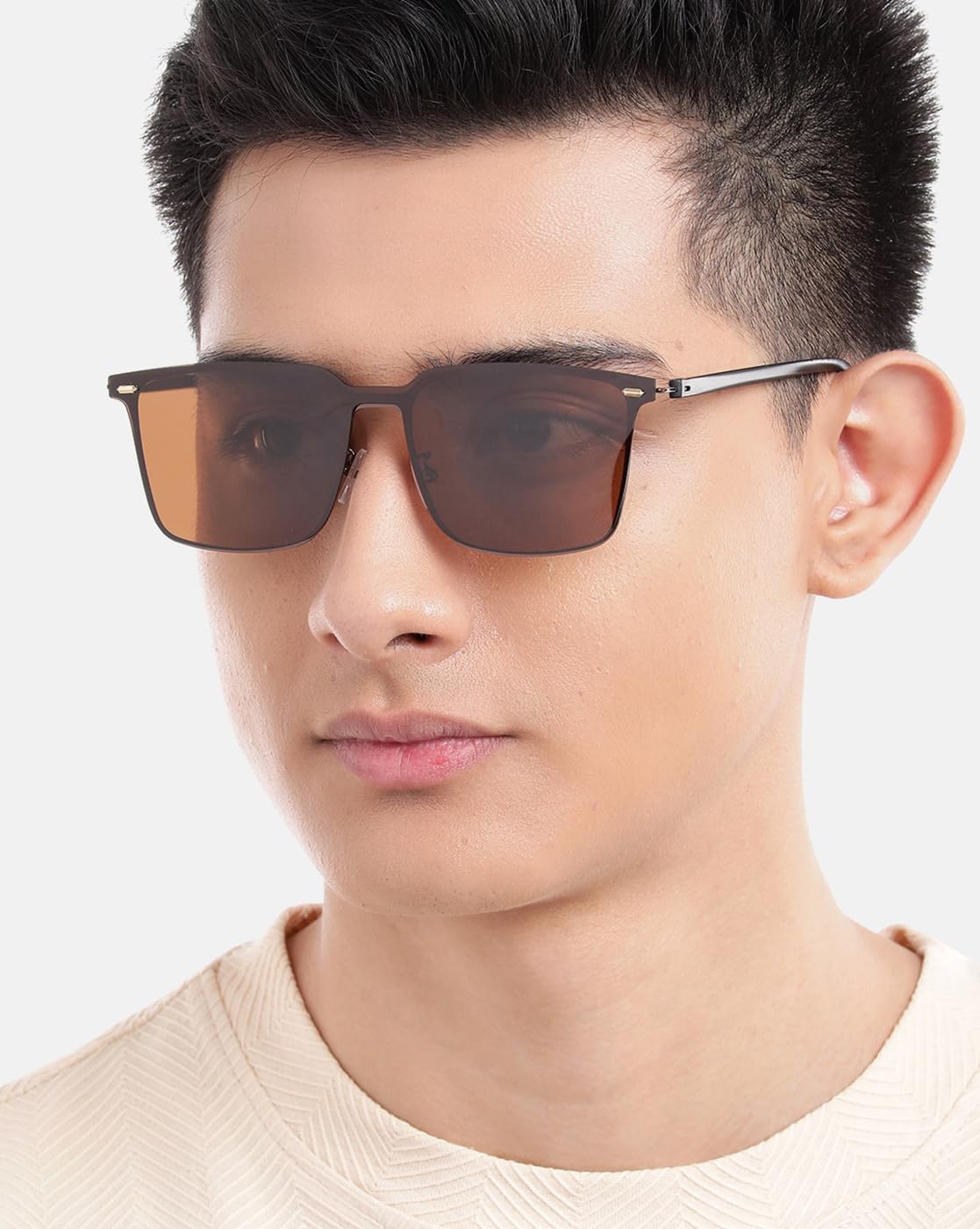 Carlton London Black Toned with Brown Polarised lens Sunglass for mens