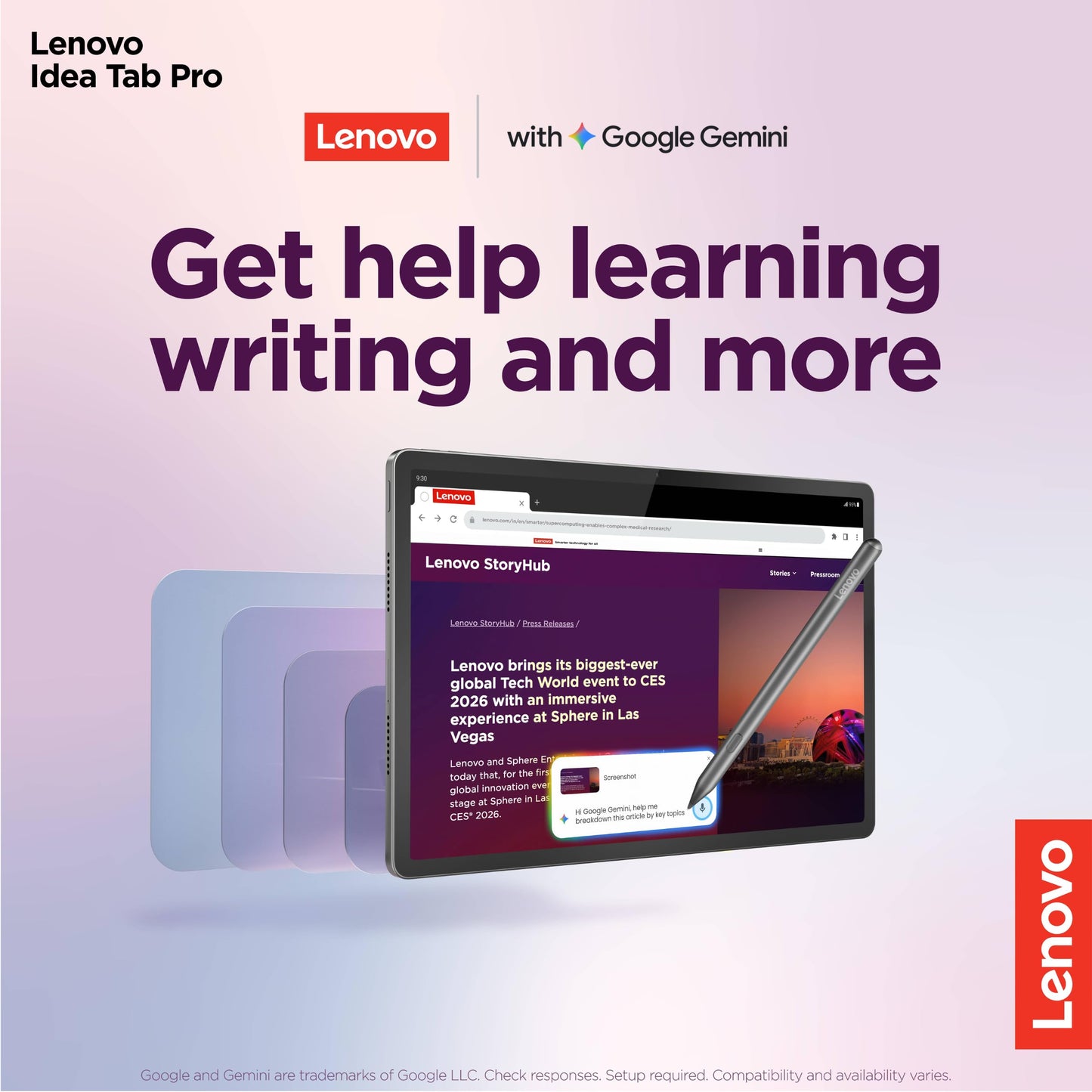 Lenovo Idea Tab Pro (Smartchoice) with Paper-Like Anti Glare 12.7" 3K 144 Hz Display & Pen Plus (Matte Edition)| 8GB RAM, 256GB ROM|10200 mAh with 45 W Charger|MediaTek Dimensity 8300|4 JBL Speakers