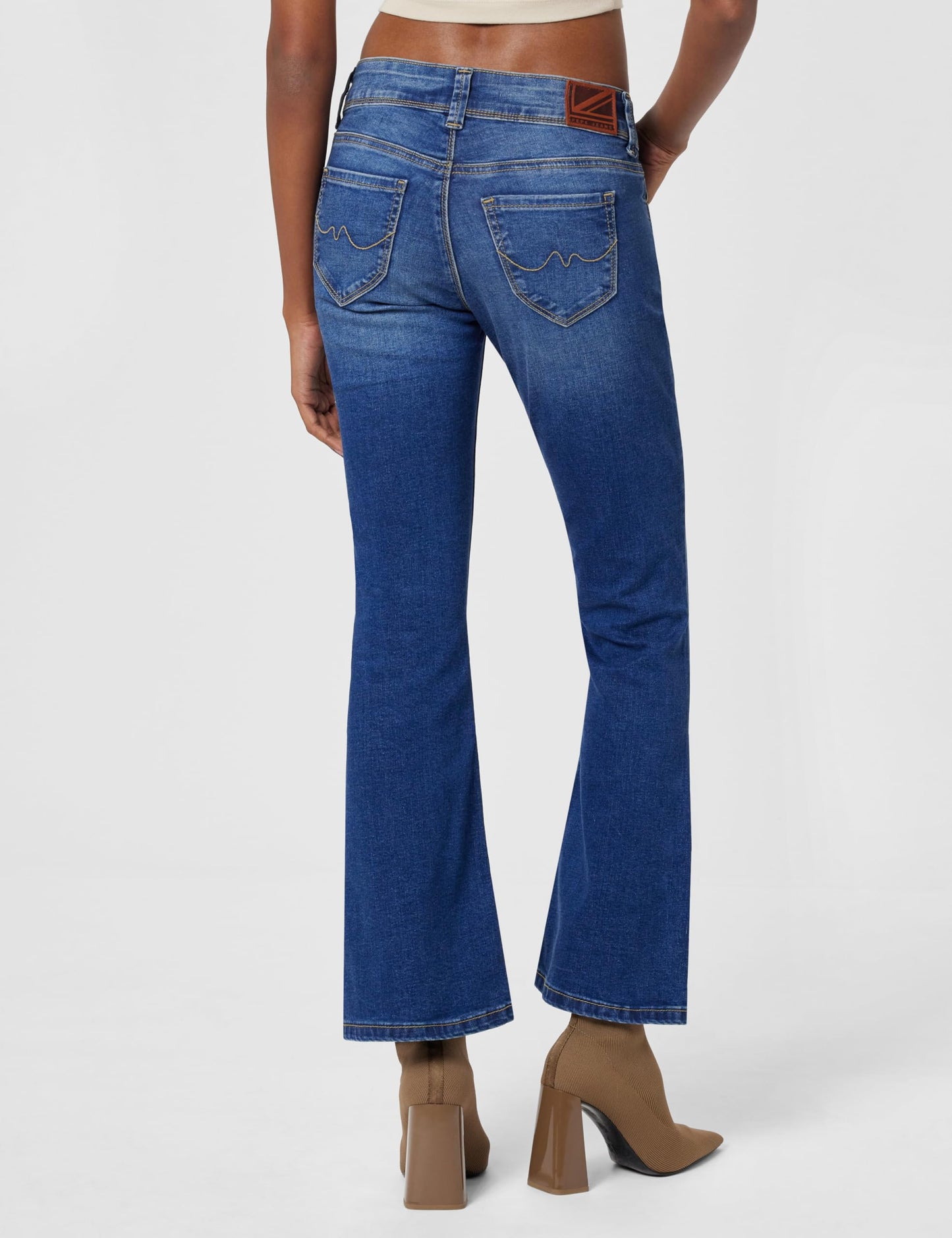 Pimlico Blue Mid Waist Flared Jeans
