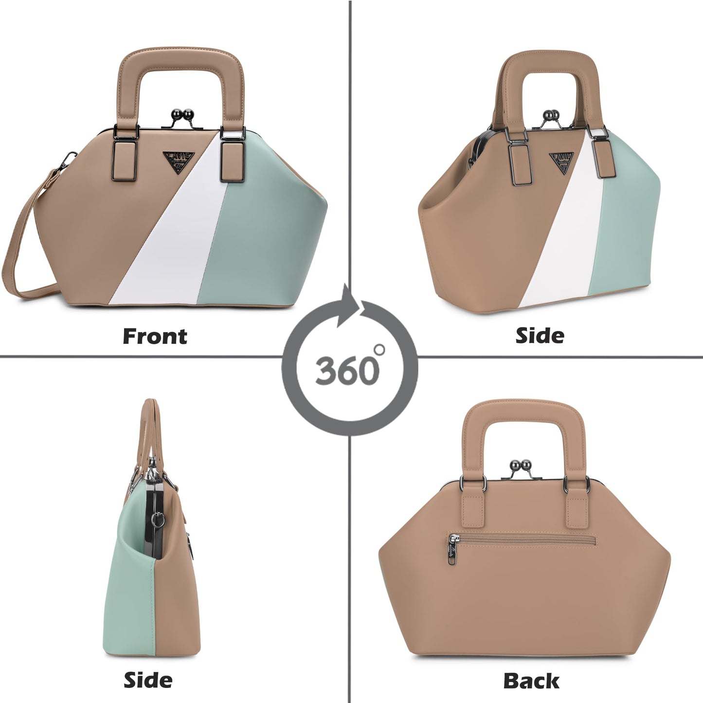 Lavie Signature Women's Macon Frame Satchel Handbag for Women|Satchel Bag for Work|Ladies purse|Stylish Shoulder Bag|Gift For Women