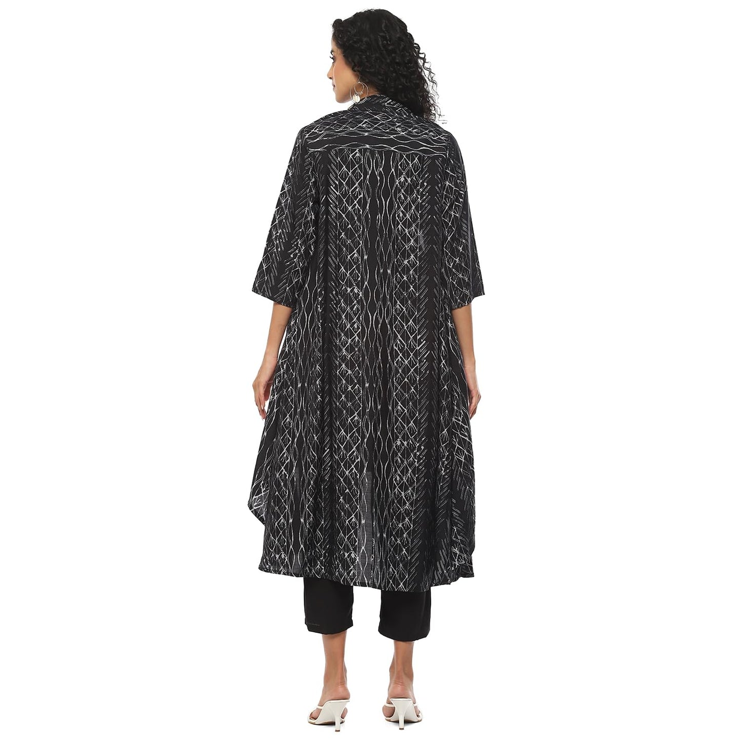 BIBA Women Printed Straight Mix and Match(Work WEA2134_Carbon Black_40)