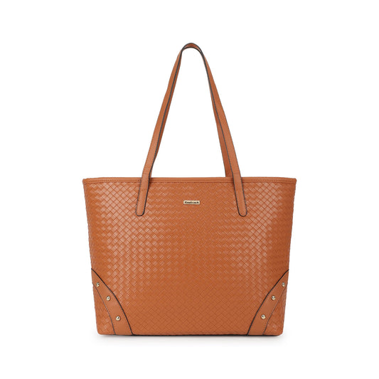 Fastrack Milled Textured Oversized Tote Bag for Women, Girls and Ladies | Fits Upto 15" Laptop | Large Zipper Compartment with Dual Handles | Trendy Women Totes | Ladies Purse Handbag