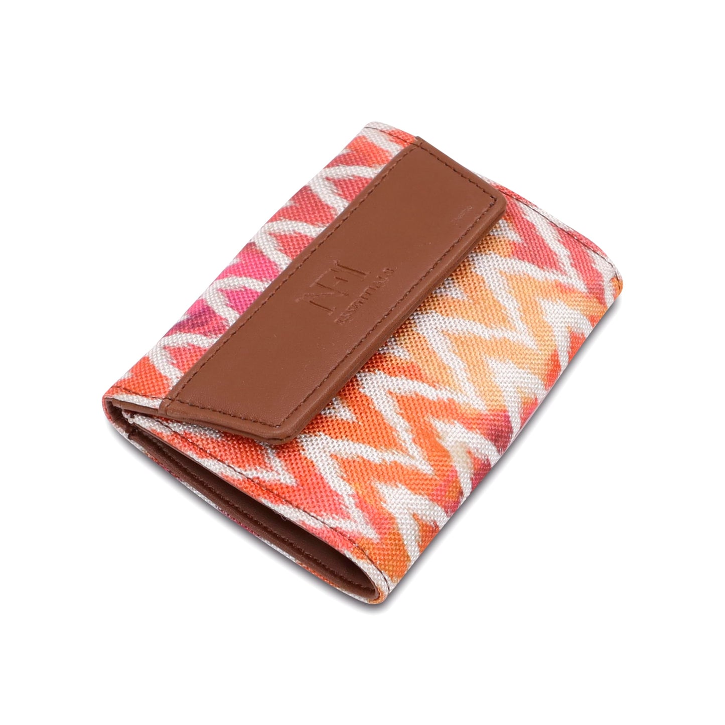 NFI essentials Pack of 2 Small Wallet for Women, Handmade Trifold Mini Wallet for Girls, Vegan Leather & Jute Purse for Female, Card Cash Coin Holder Purse