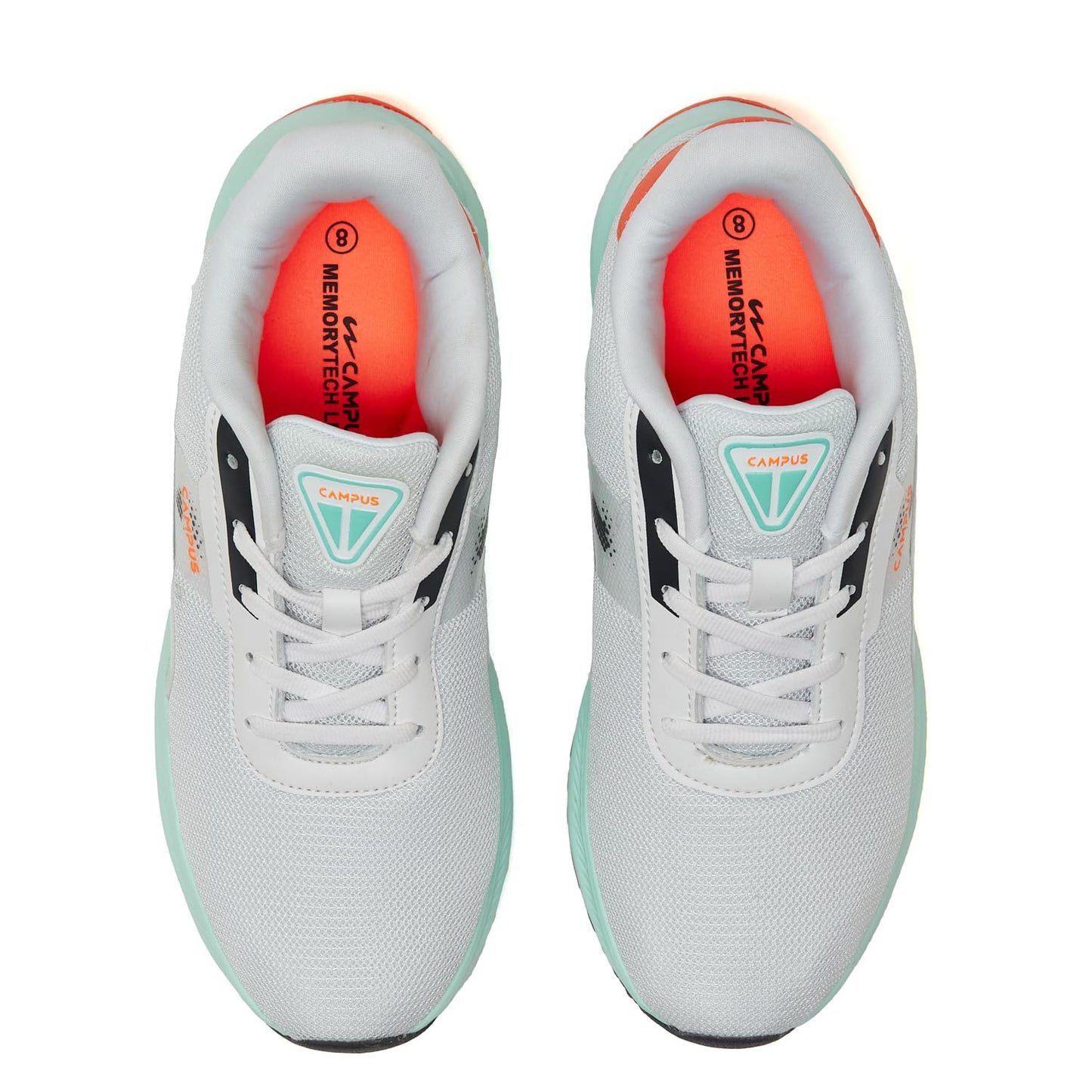 Campus Men's ROLLZ Running Shoes WHT/V.ORG - 8UK/India