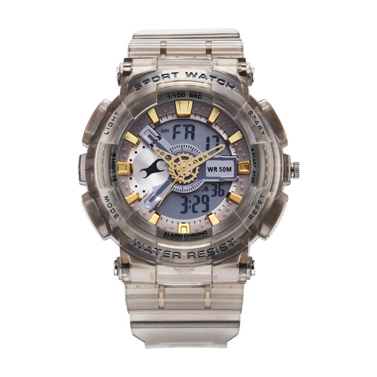 Fastrack StreetStyle Ana Digi Analog Digital Digital Dial Translucent Grey PU Strap Watch for Guys