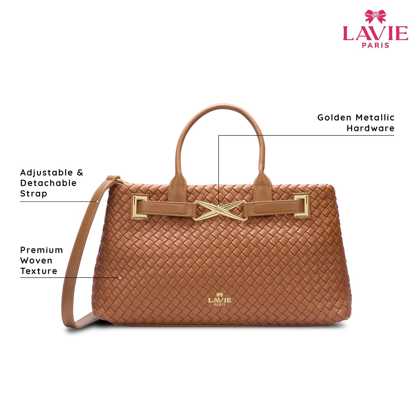 Lavie Paris Women's Bleuet HZ Large Satchel Bag | Satchel Handbag for Work | Ladies Purse | Stylish Shoulder Bag | Gift for Women