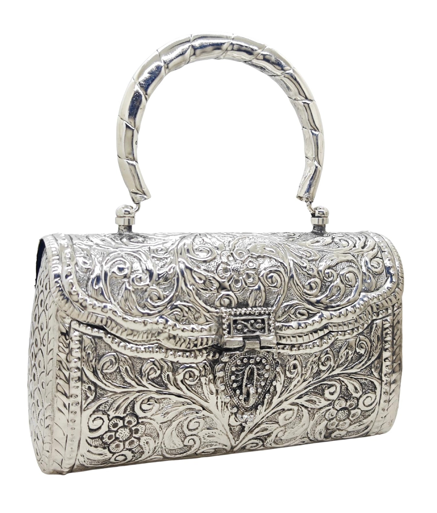 Trend Overseas Women's Silver Handle metal Clutch Hand Cluth (Bohemian)